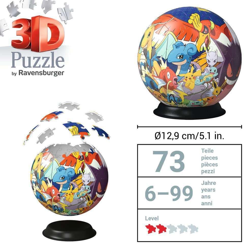 3D Puzzle - Ball - Pokémon Ravensburger 73 darabos kirakó puzzle (RA - 11785) - puzzlegarden