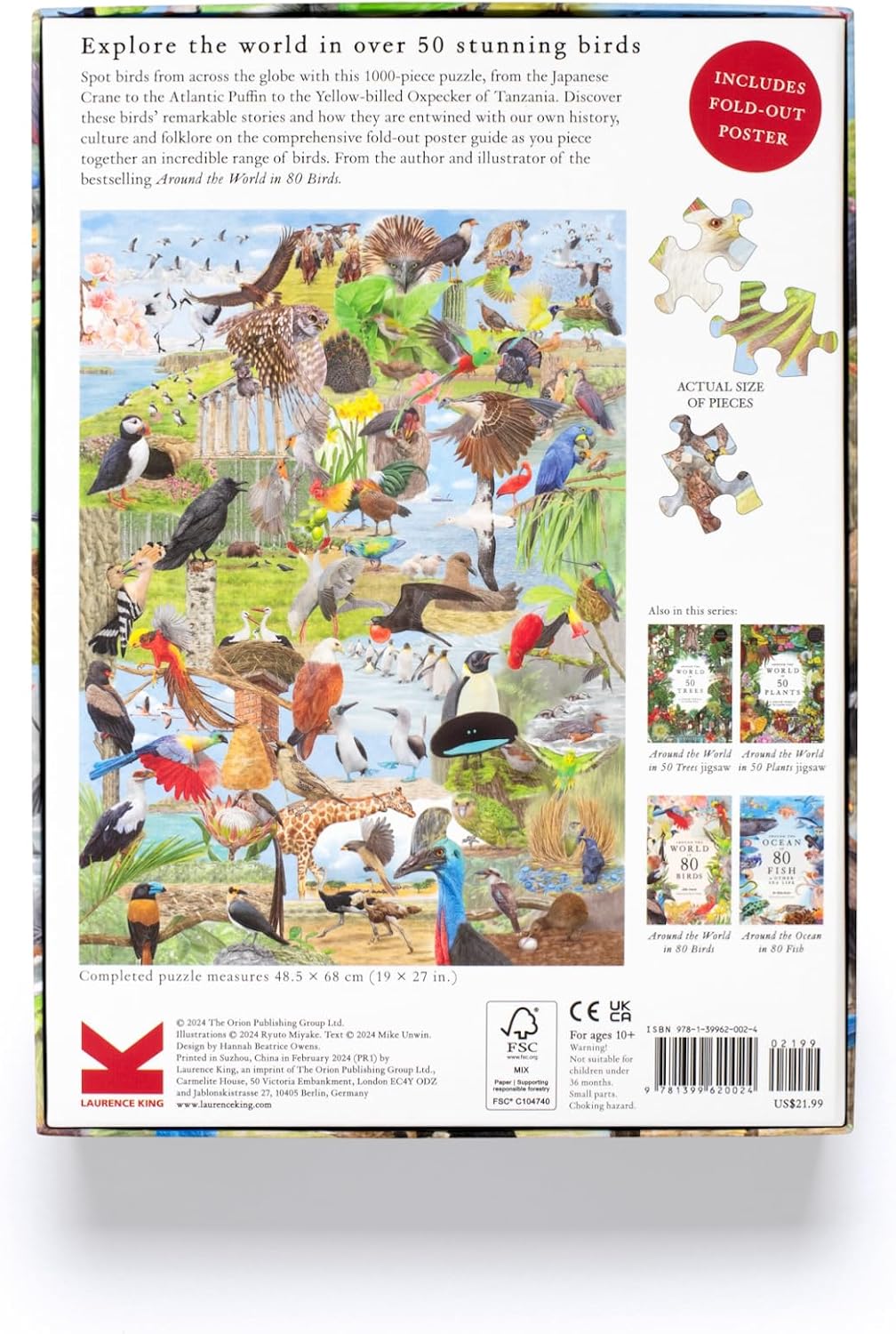 50 madár a világ körül Laurence King 1000 darabos kirakó puzzle (LK - 9781399620024) - puzzlegarden