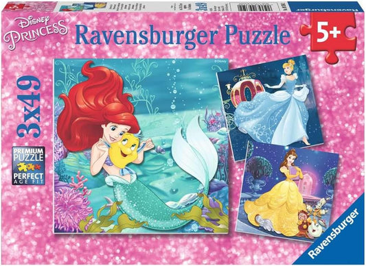 Disney Hercegnők - Belle, Hamupipőke, Ariel - 3x49 Ravensburger 49 darabos kirakó puzzle (RA - 09350) - puzzlegarden