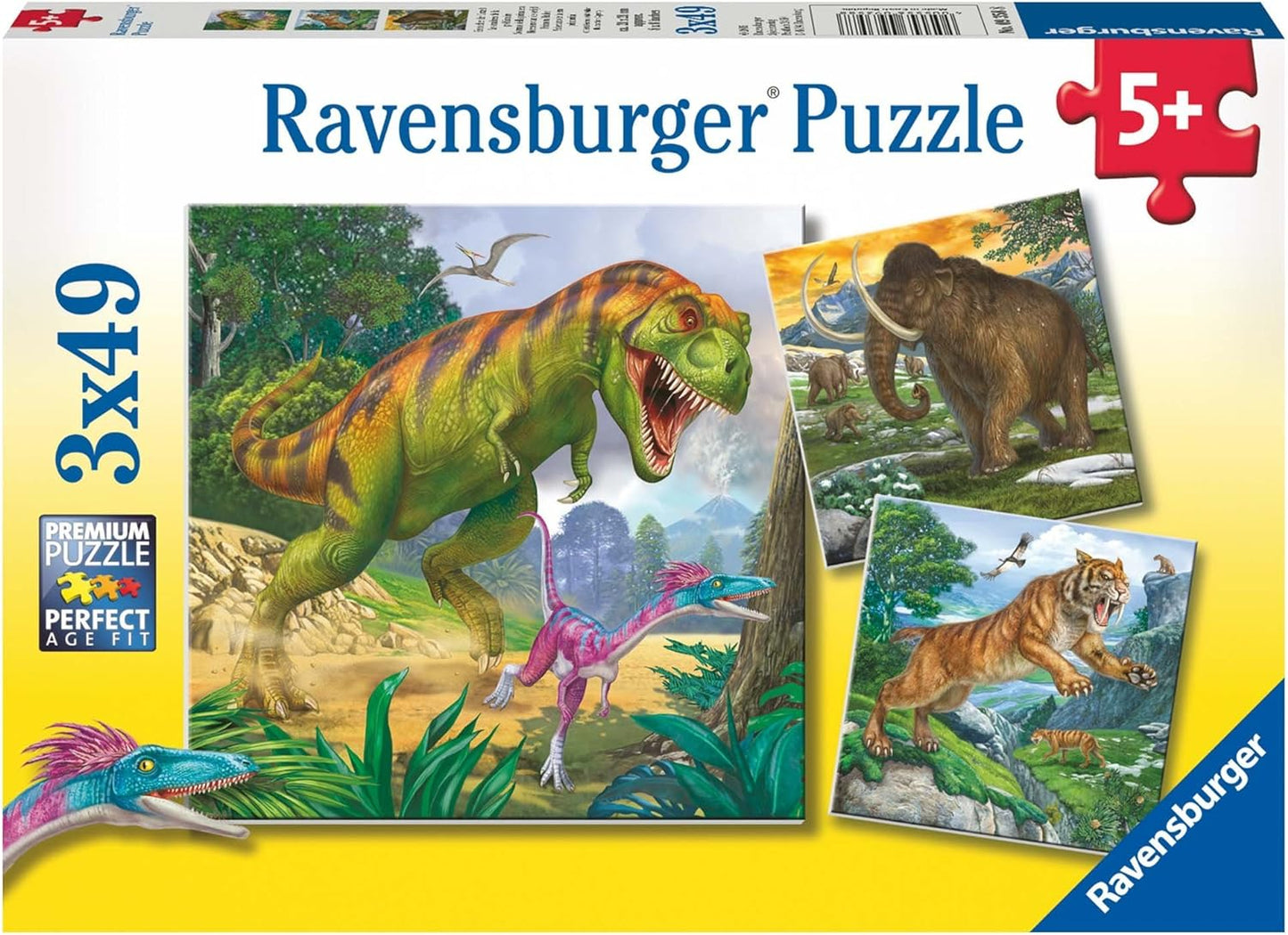 Az őskor urai - 3x49 Ravensburger 49 darabos kirakó puzzle (RA - 09358) - puzzlegarden