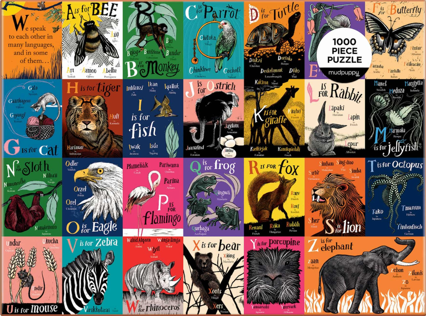 Bolondos ábécé Mudpuppy 1000 darabos kirakó puzzle (GA - M050622B) - puzzlegarden