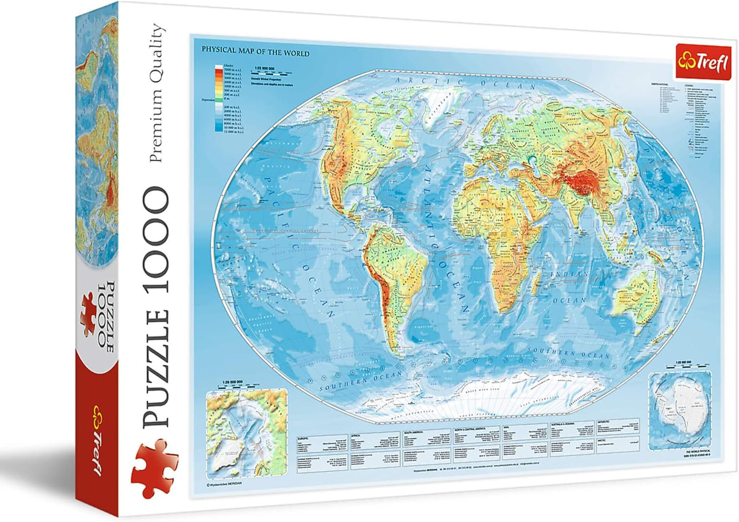 A világ domborzati térképe Trefl 1000 darabos kirakó puzzle (TR - 10463) - puzzlegarden