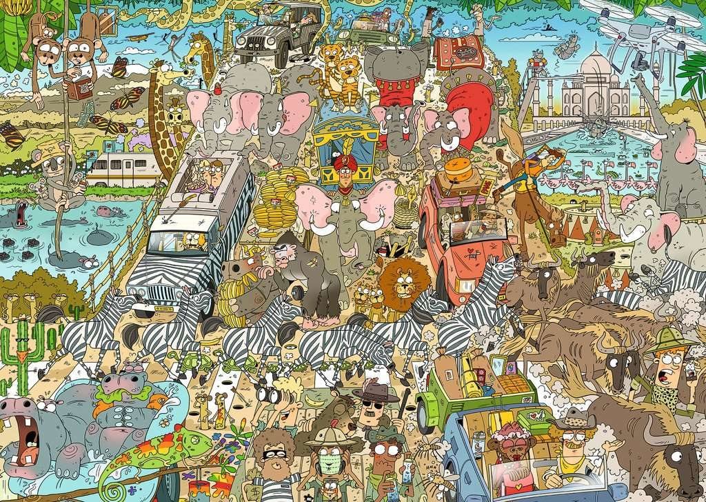 A Visszapillantóban - Szafari Ravensburger 1000 darabos kirakó puzzle (RA - 17635) - puzzlegarden