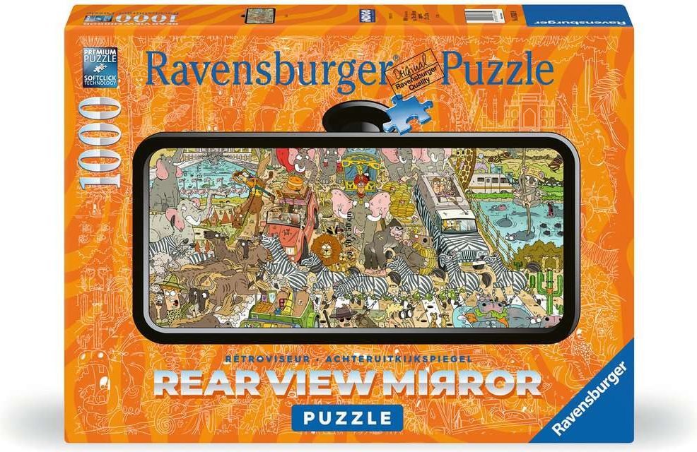 A Visszapillantóban - Szafari Ravensburger 1000 darabos kirakó puzzle (RA - 17635) - puzzlegarden