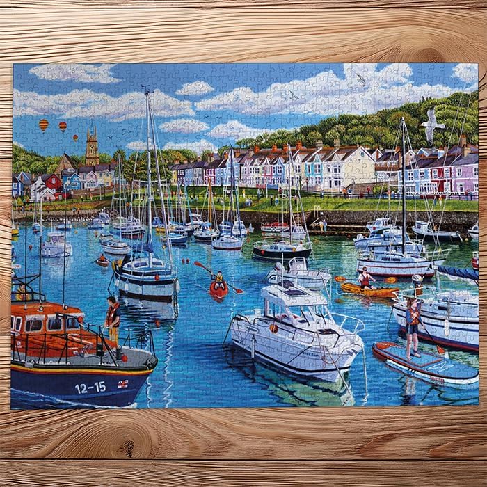 Aberaeron, Cardigan - öböl Gibsons 1000 darabos kirakó puzzle (G - G6444) - puzzlegarden