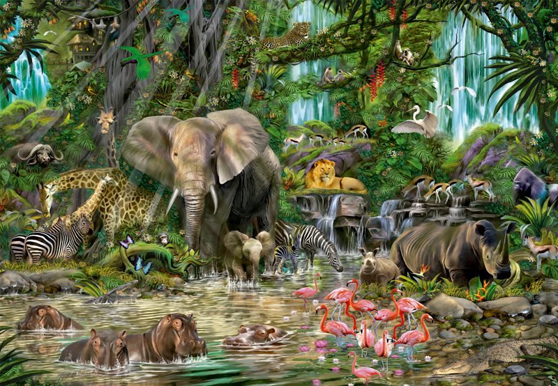 Afrikai Dzsungel Educa 2000 darabos kirakó puzzle (ED - 16013) - puzzlegarden