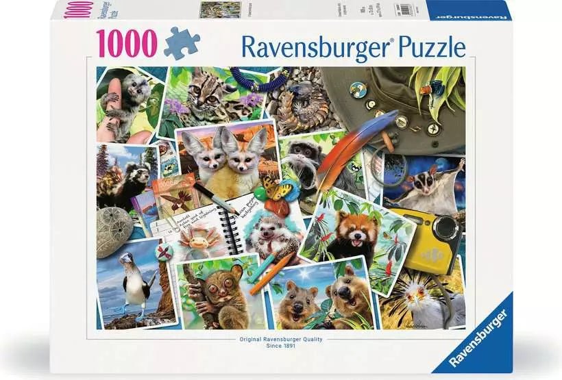Állati utazási emlékek Ravensburger 1000 darabos kirakó puzzle (RA-12000607) - puzzlegarden