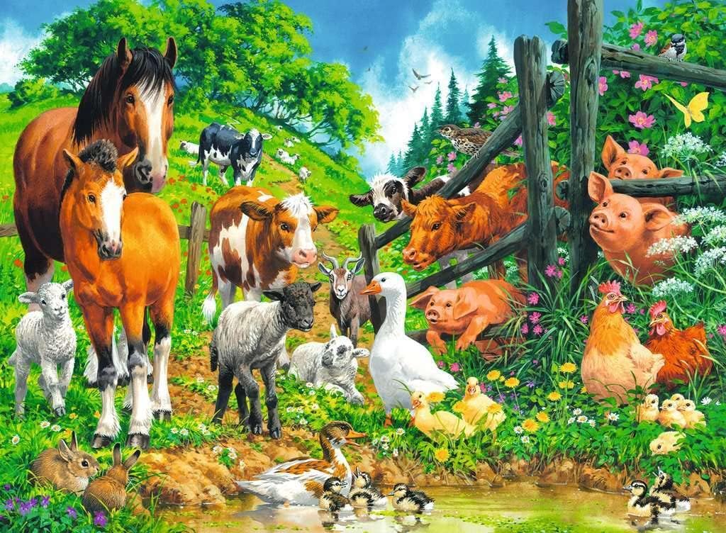 Állatok a kerítésnél Ravensburger 100 darabos kirakó puzzle (RA - 10689) - puzzlegarden