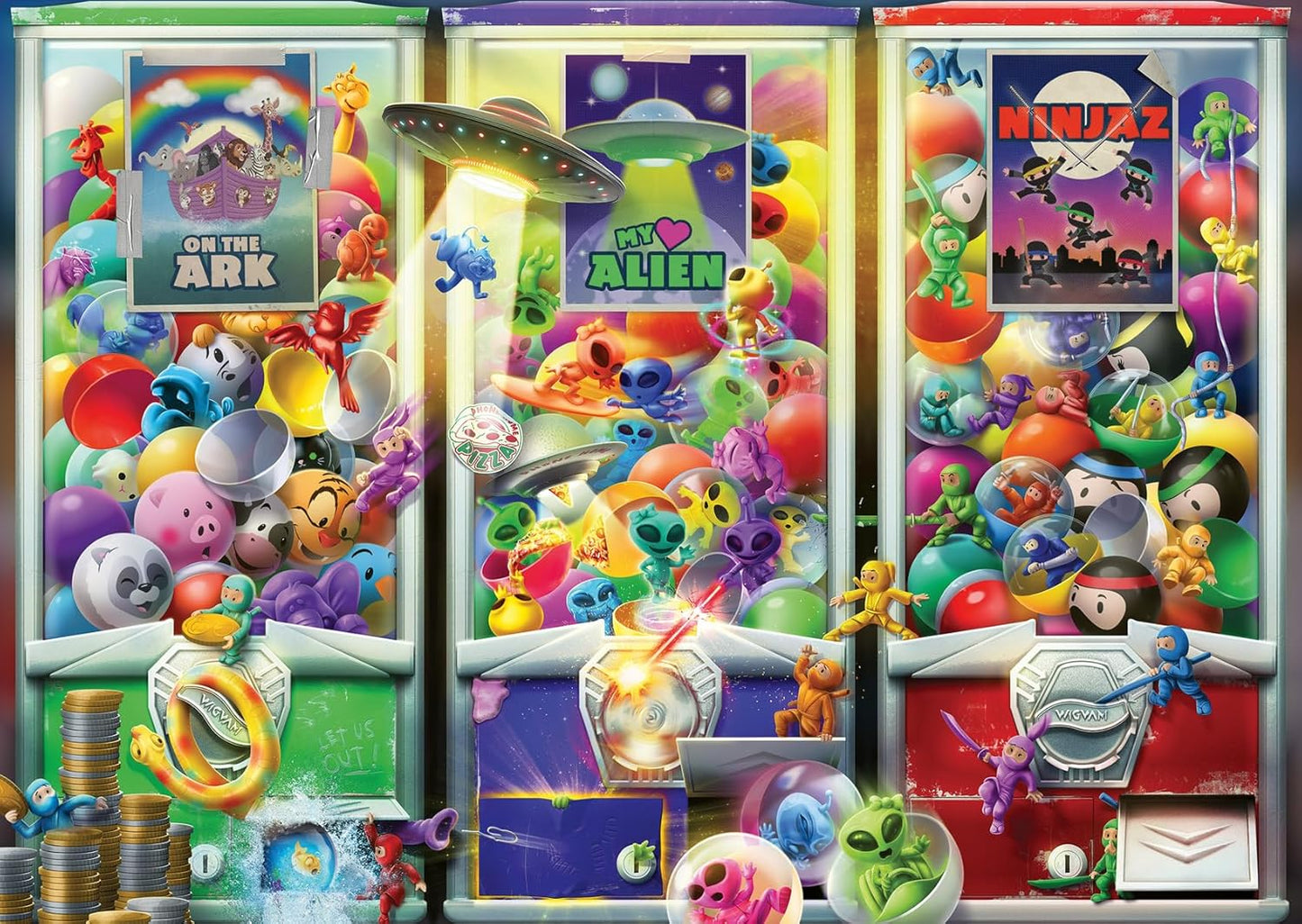 Állatok, űrlények, nindzsák Ravensburger 1000 darabos kirakó puzzle (RA - 12001482 4005555014829) - puzzlegarden