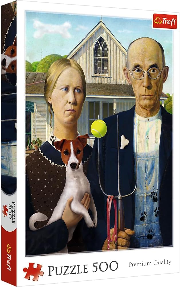 Amerikai gótika: Kutyás változat Trefl 500 darabos kirakó puzzle (TR - 37526) - puzzlegarden