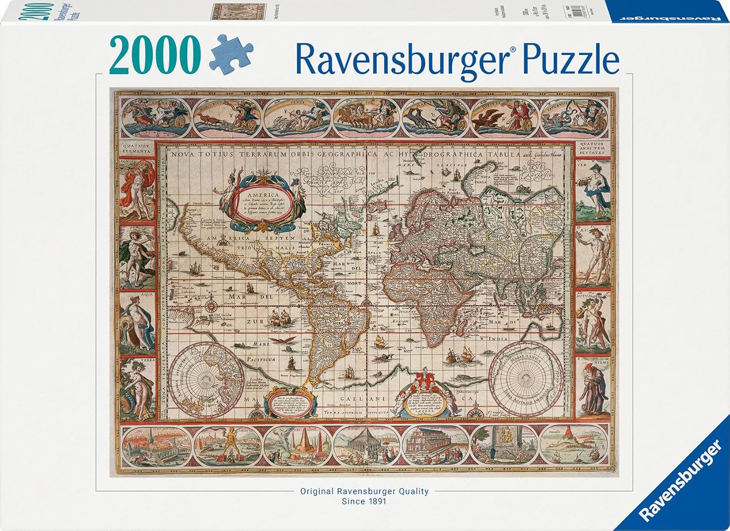 Antik Világtérkép 1650 Ravensburger 2000 darabos kirakó puzzle (RA - 16633) - puzzlegarden