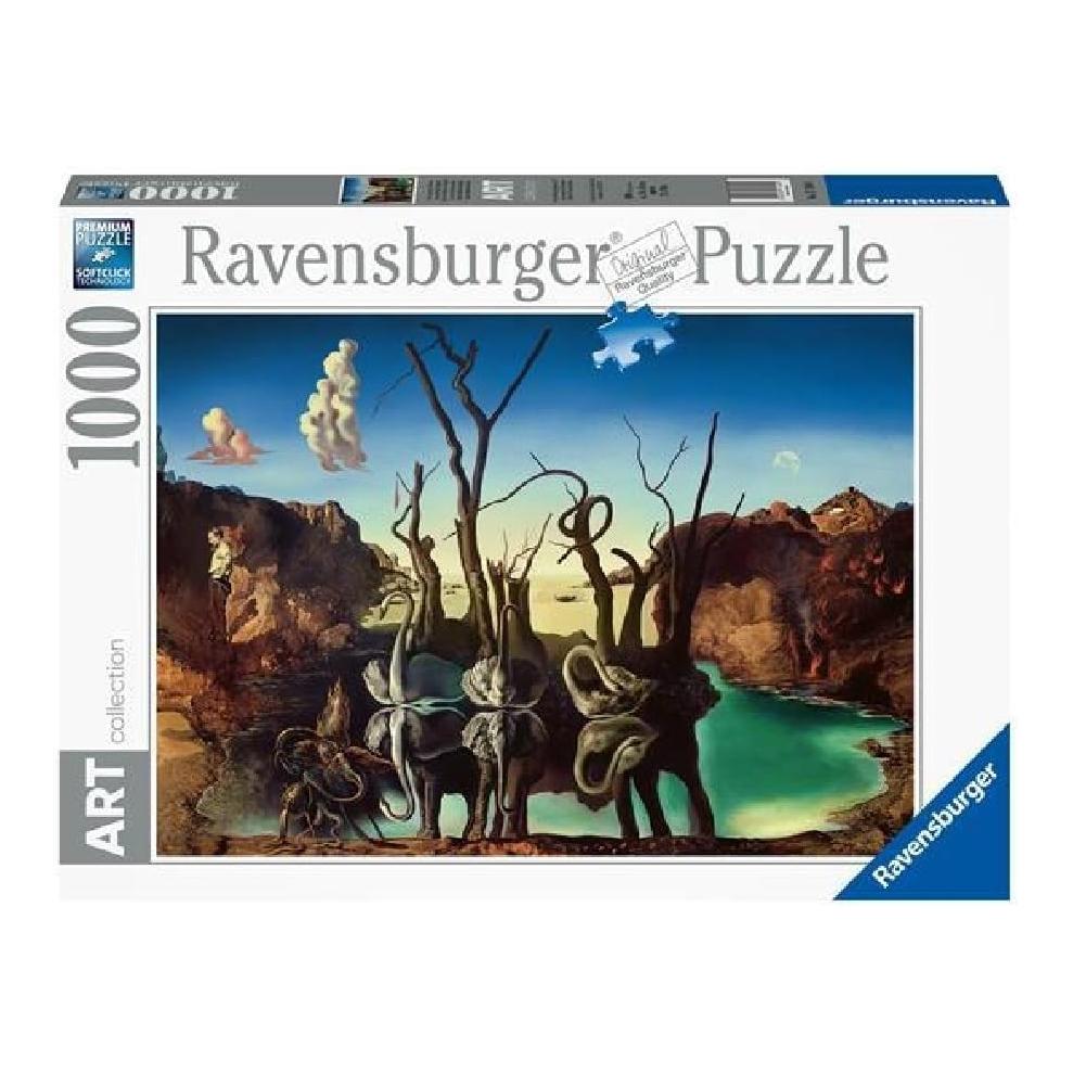 Art Collection – Dalí – Elefántokat Tükröző hattyúk Ravensburger 1000 darabos kirakó puzzle (RA - 12000193) - puzzlegarden