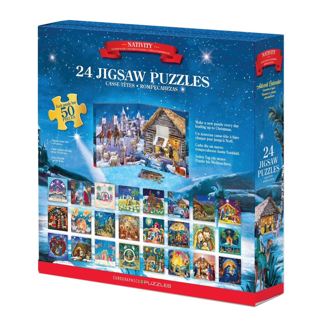 Betlehemi történet – puzzle adventi naptár Eurographics 24x50 darabos kirakó puzzle (EUR-9924-5918) - puzzlegarden