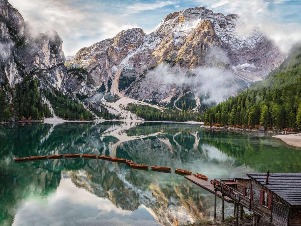 Braies - tó, Olaszország Ravensburger 1500 darabos kirakó puzzle (RA - 12001211) - puzzlegarden