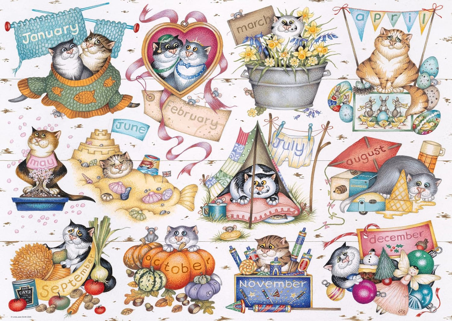 Crazy Cats - Cicanaptár Ravensburger 1000 darabos kirakó puzzle (RA - 12001452) - puzzlegarden