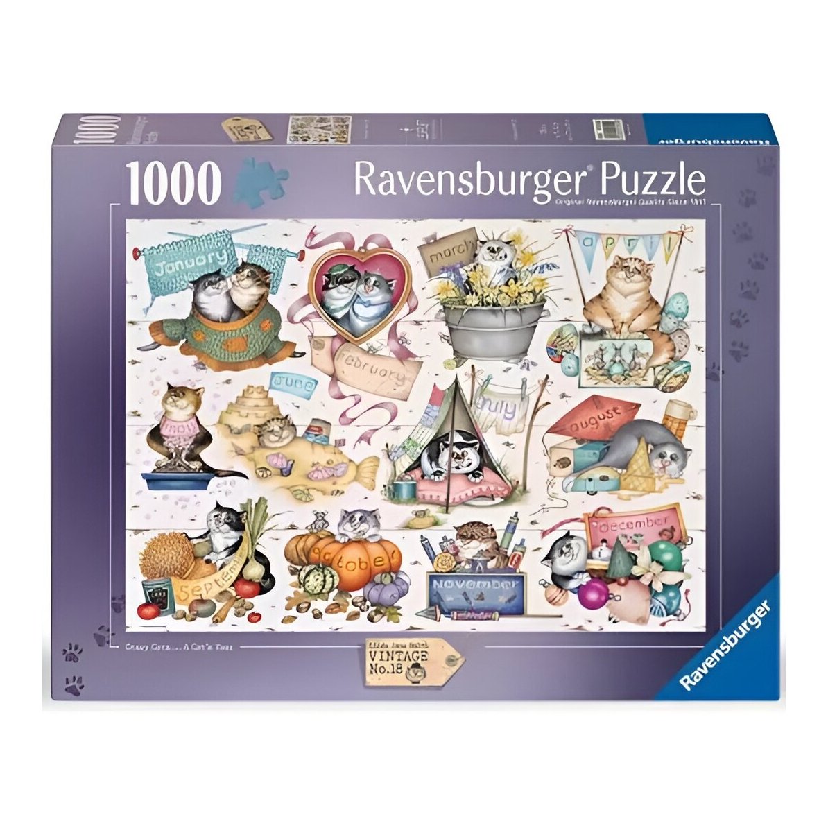 Crazy Cats - Cicanaptár Ravensburger 1000 darabos kirakó puzzle (RA - 12001452) - puzzlegarden