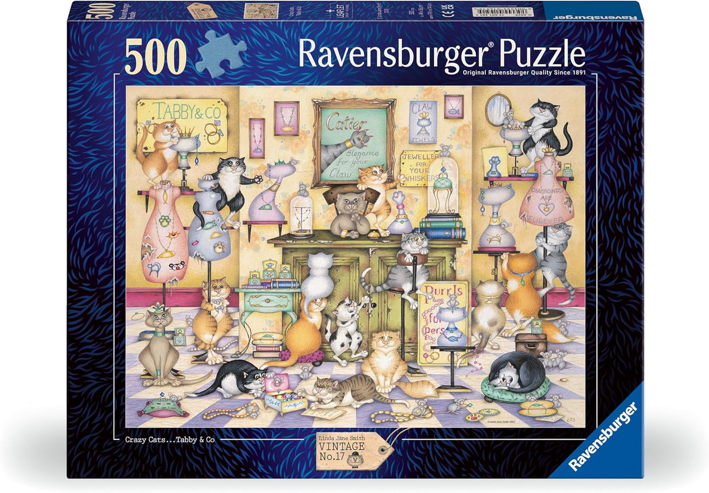 Crazy Cats - Cirmos és társai Ravensburger 500 darabos kirakó puzzle (RA-12001451) - puzzlegarden