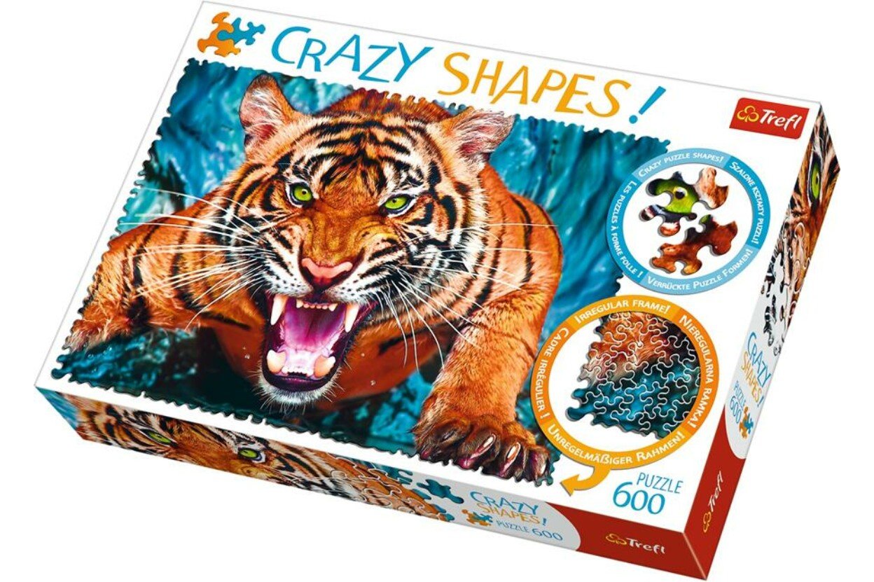 Crazy Shapes - Támadó Tigris Trefl 600 darabos kirakó puzzle (TR - 11110) - puzzlegarden