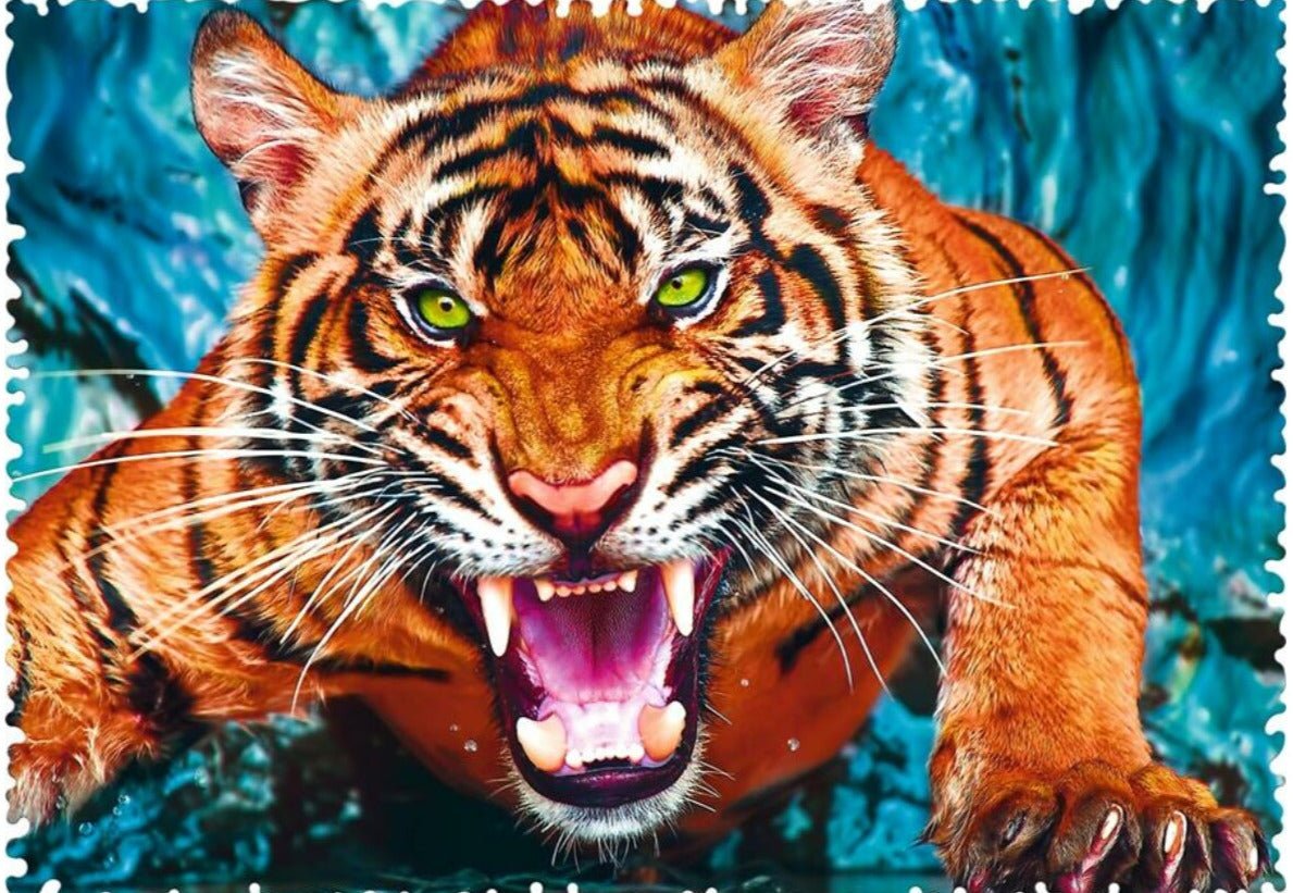 Crazy Shapes - Támadó Tigris Trefl 600 darabos kirakó puzzle (TR - 11110) - puzzlegarden