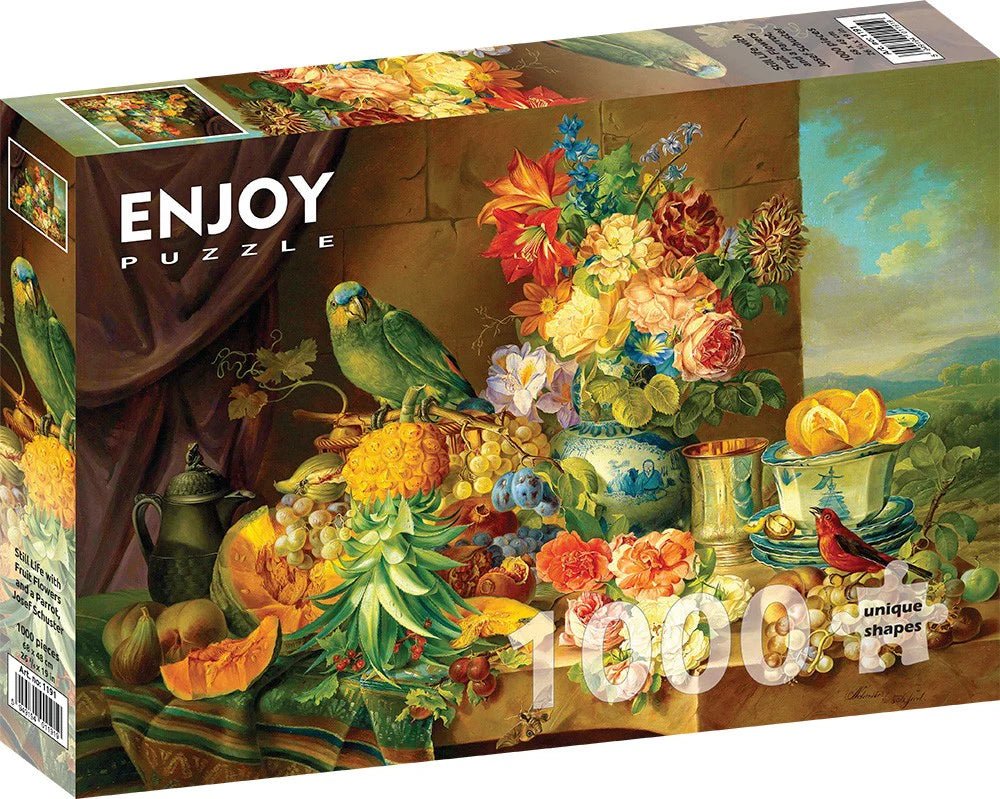 Csendélet Gyümölcsökkel és Papagájjal Enjoy 1000 darabos kirakó puzzle (EN - 1190) - puzzlegarden