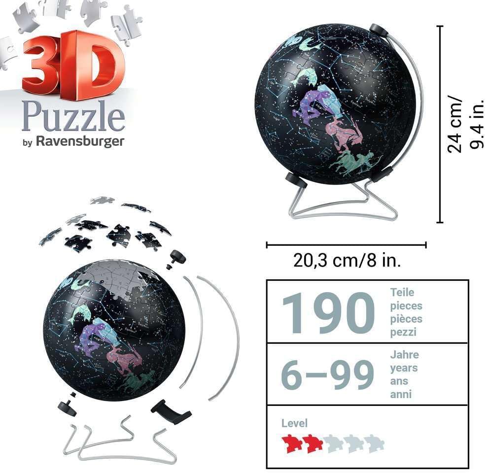 Csillaggömb - sötétben világít - 3D Ravensburger 190 darabos kirakó puzzle (RA - 11544 4005556115440) - puzzlegarden