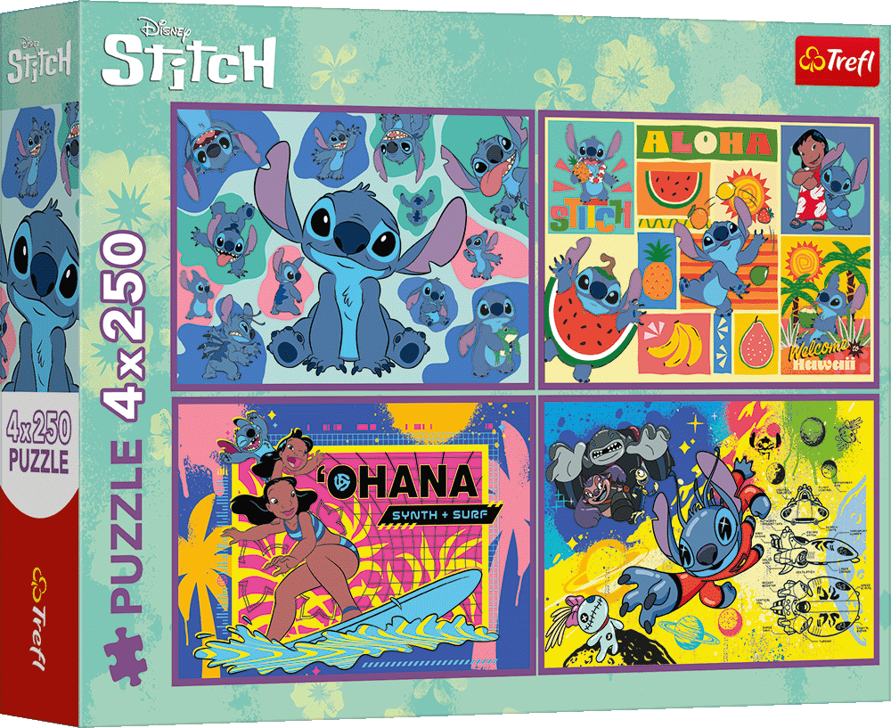 Csodás Stitch - 4x250 Trefl 250 darabos kirakó puzzle (TR - 13311) - puzzlegarden