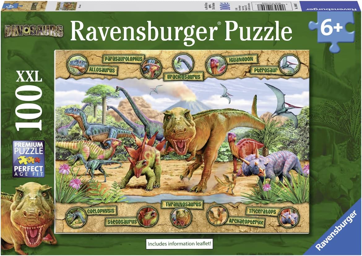 Dinoszauruszok Ravensburger 100 darabos kirakó puzzle (RA - 10609) - puzzlegarden