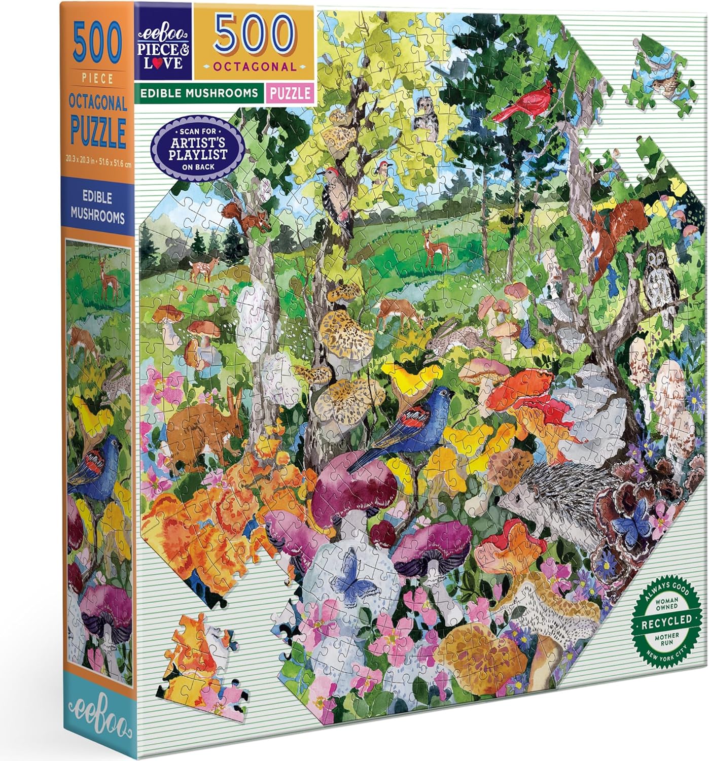 Ehető Gombák - nyolcszögletű Eeboo 500 darabos kirakó puzzle (EB - PZFOEM) - puzzlegarden