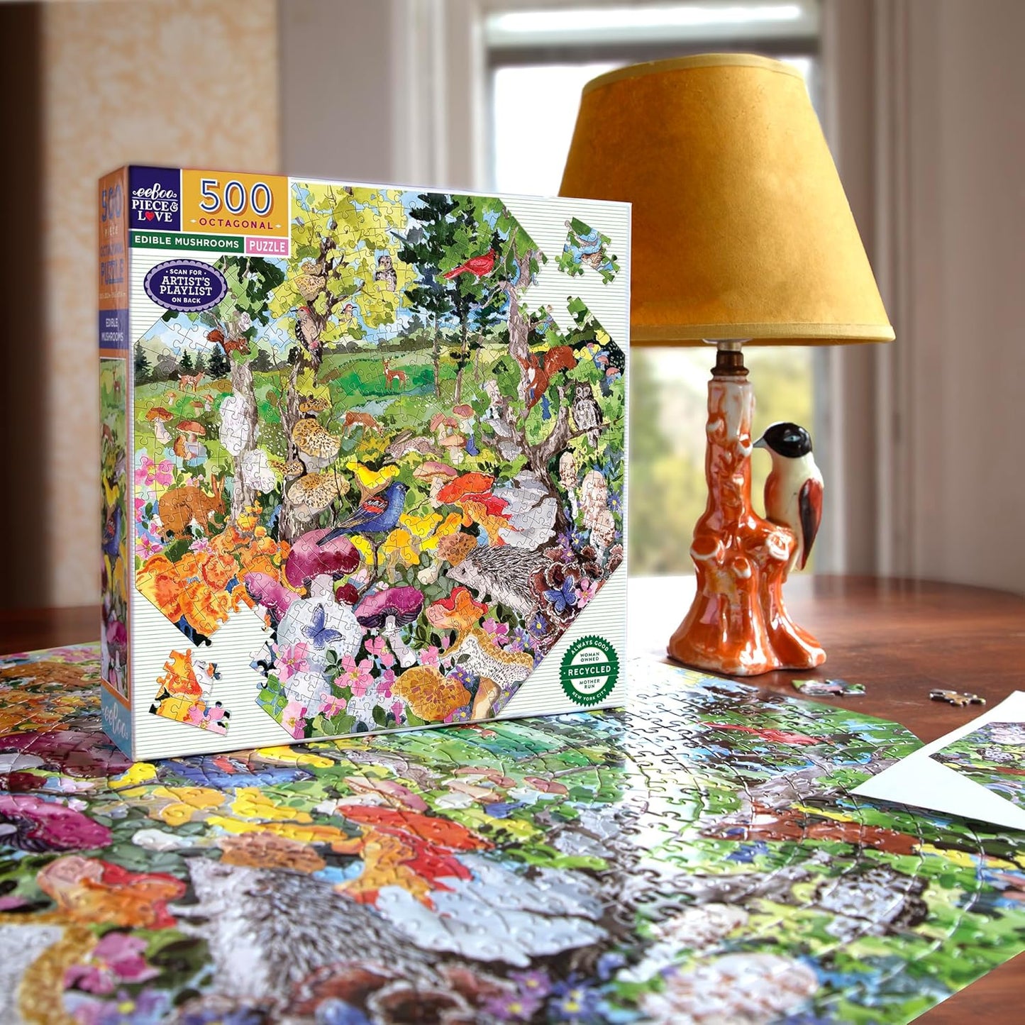 Ehető Gombák - nyolcszögletű Eeboo 500 darabos kirakó puzzle (EB - PZFOEM) - puzzlegarden