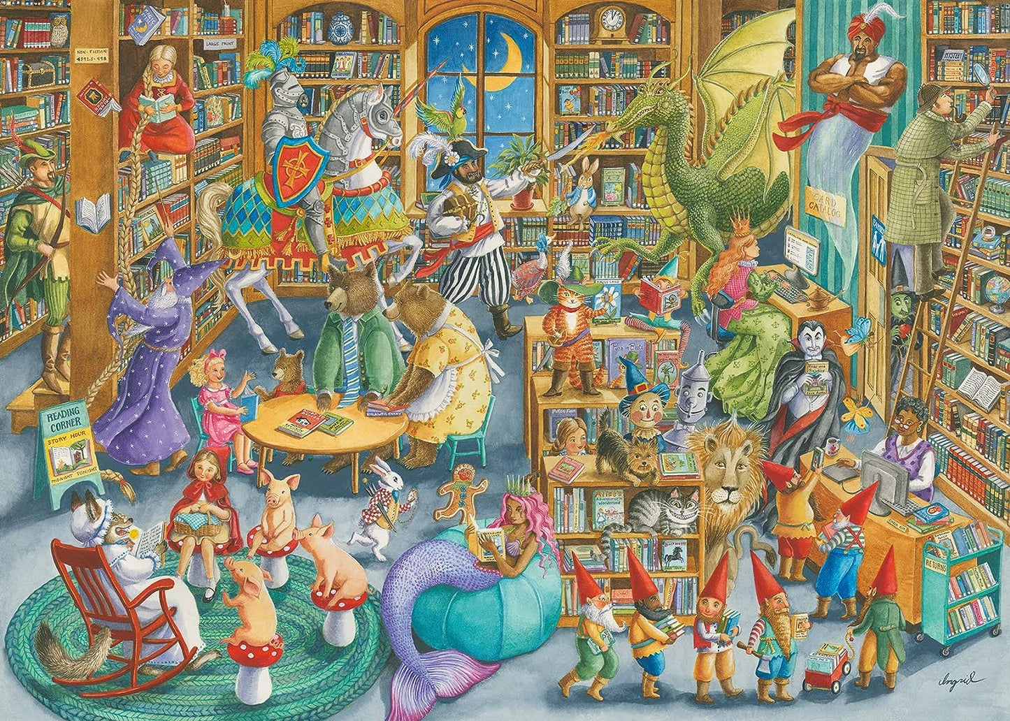 Éjfél a Könyvtárban Ravensburger 1000 darabos kirakó puzzle (RA - 16455) - puzzlegarden