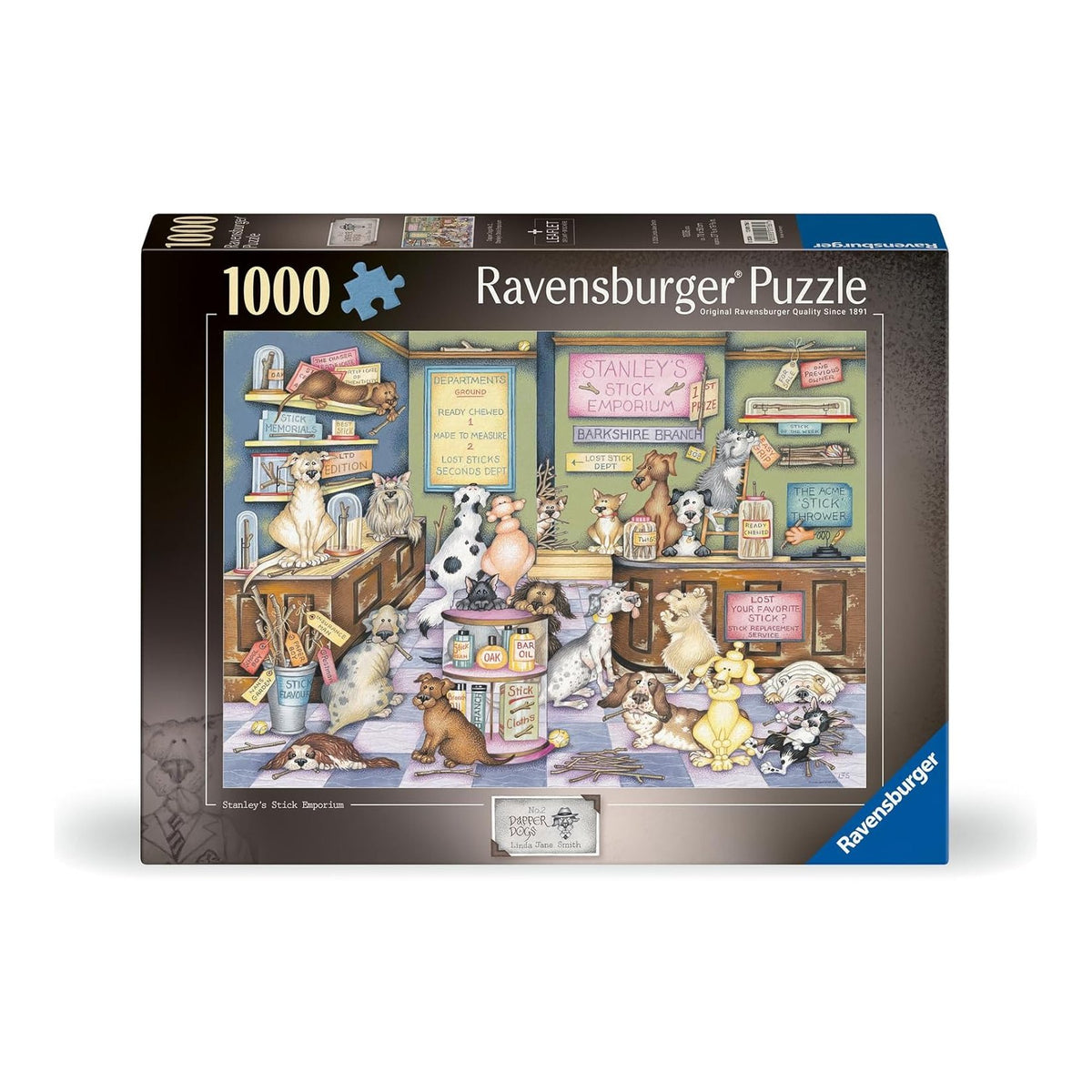 Elegáns kutyák No. 2 - Stanley botparadicsoma Ravensburger 1000 darabos kirakó puzzle (RA-12001756) - puzzlegarden
