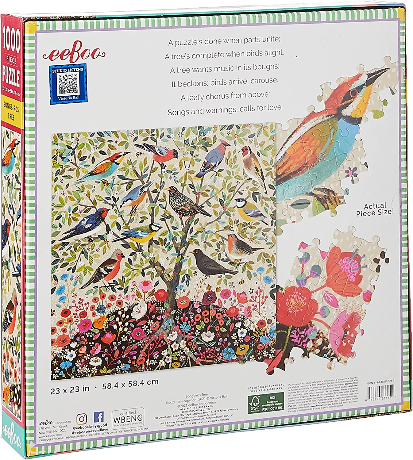 Énekesmadarak Fája Eeboo 1000 darabos kirakó puzzle (EB - PZTSBD) - puzzlegarden