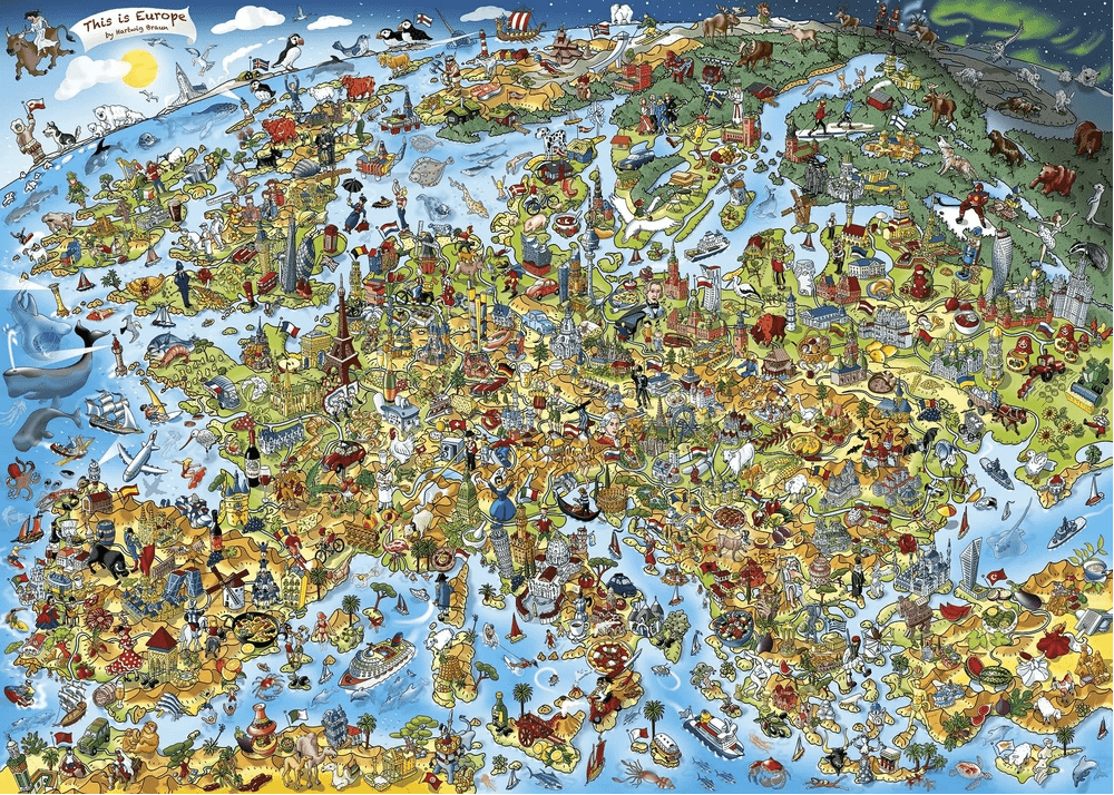 Ez Európa Gibsons 1000 darabos kirakó puzzle (G-G7113 5012269071139) - puzzlegarden