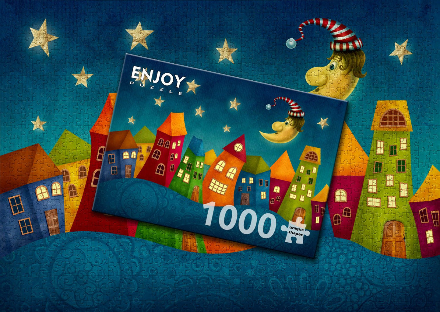 Fantáziavilág színes házai Enjoy 1000 darabos kirakó puzzle (EN - 1952) - puzzlegarden