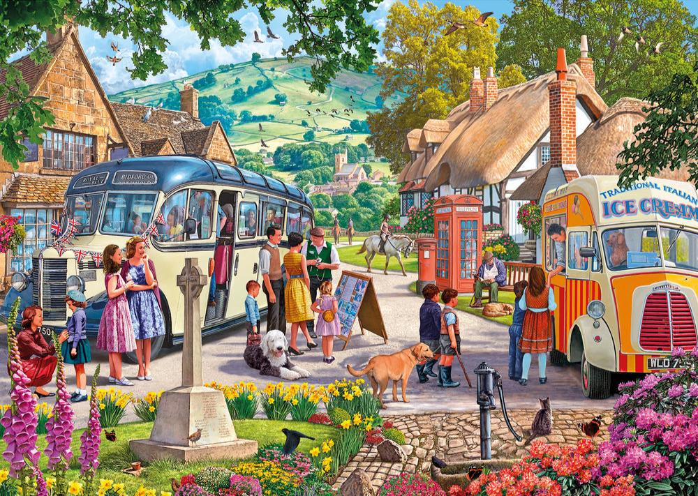 Felszállás a buszra Gibsons 1000 darabos kirakó puzzle (G - G6353) - puzzlegarden