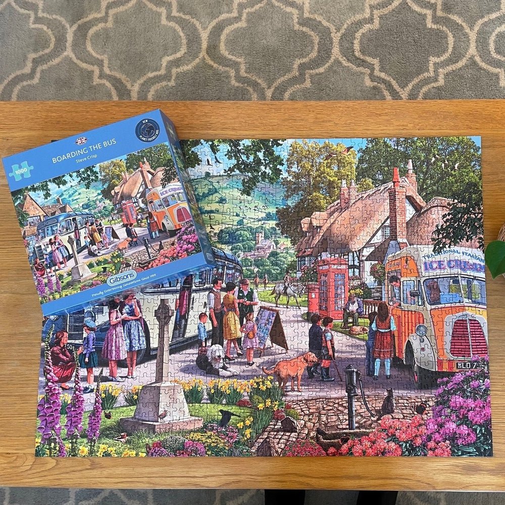 Felszállás a buszra Gibsons 1000 darabos kirakó puzzle (G - G6353) - puzzlegarden