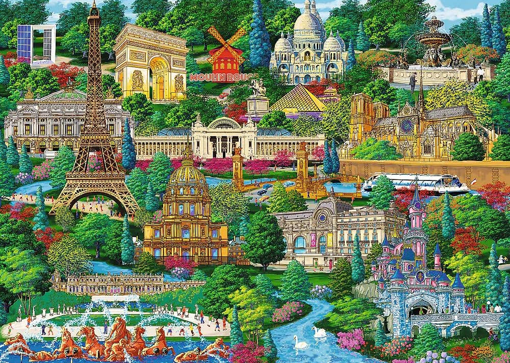 Franciaország – Híres Helyek - Fa kirakó Trefl Wood Craft 1000 darabos kirakó puzzle (TR - 20150) - puzzlegarden