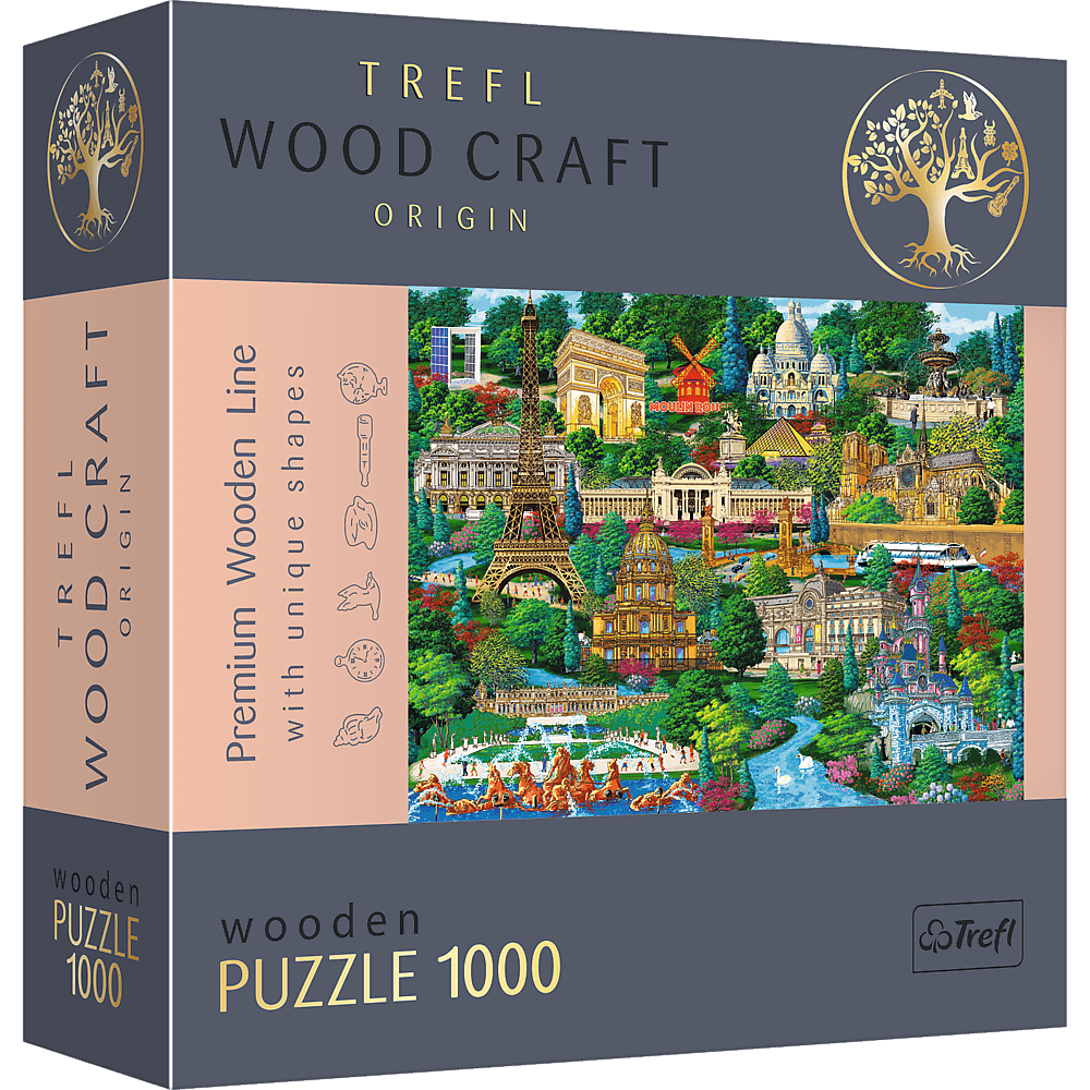 Franciaország – Híres Helyek - Fa kirakó Trefl Wood Craft 1000 darabos kirakó puzzle (TR - 20150) - puzzlegarden