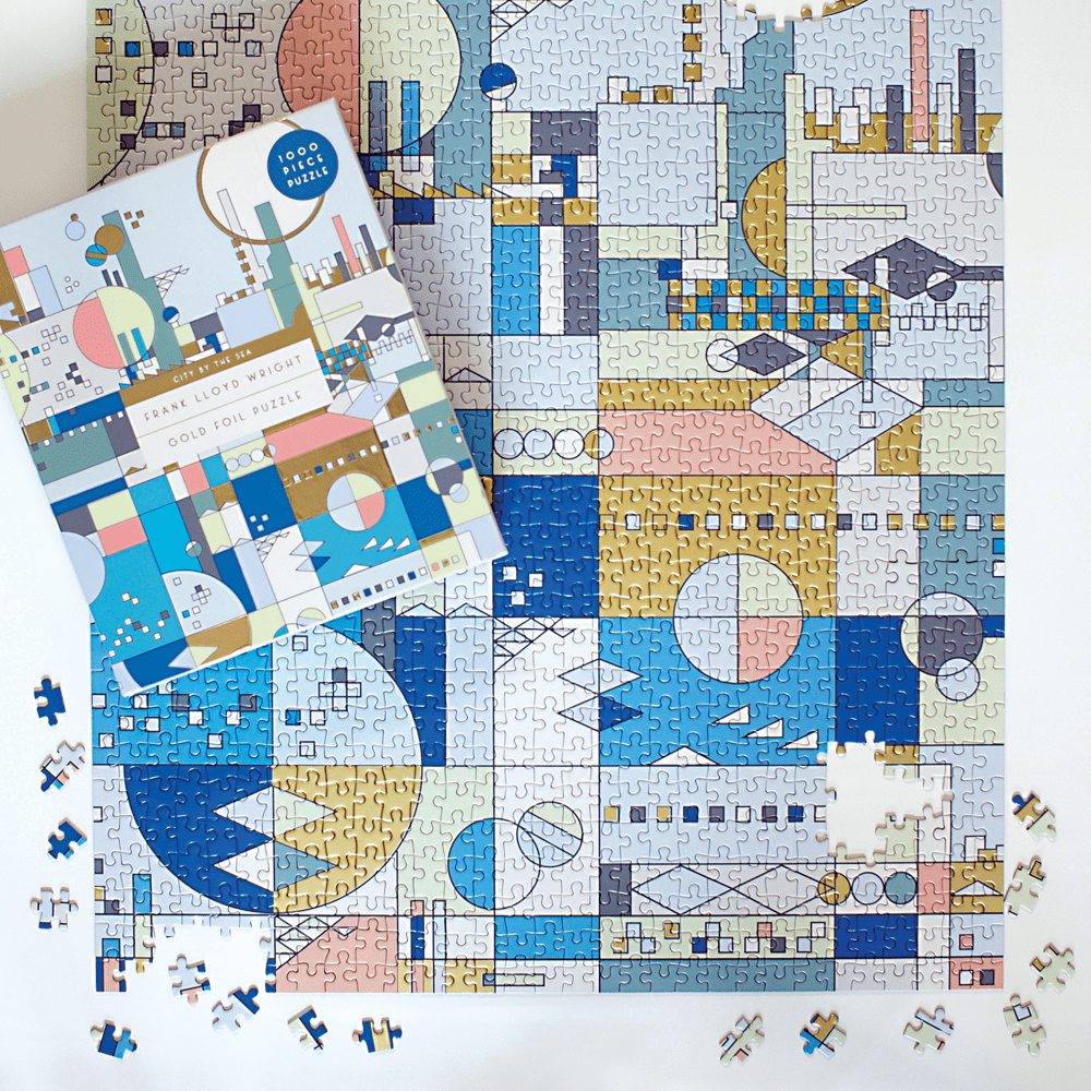 Frank Lloyd Wright - City By The Sea - aranyfóliás Galison 1000 darabos kirakó puzzle (GA - 9780735367500) - puzzlegarden