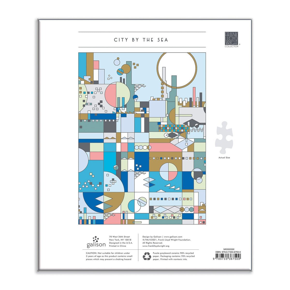 Frank Lloyd Wright - City By The Sea - aranyfóliás Galison 1000 darabos kirakó puzzle (GA - 9780735367500) - puzzlegarden