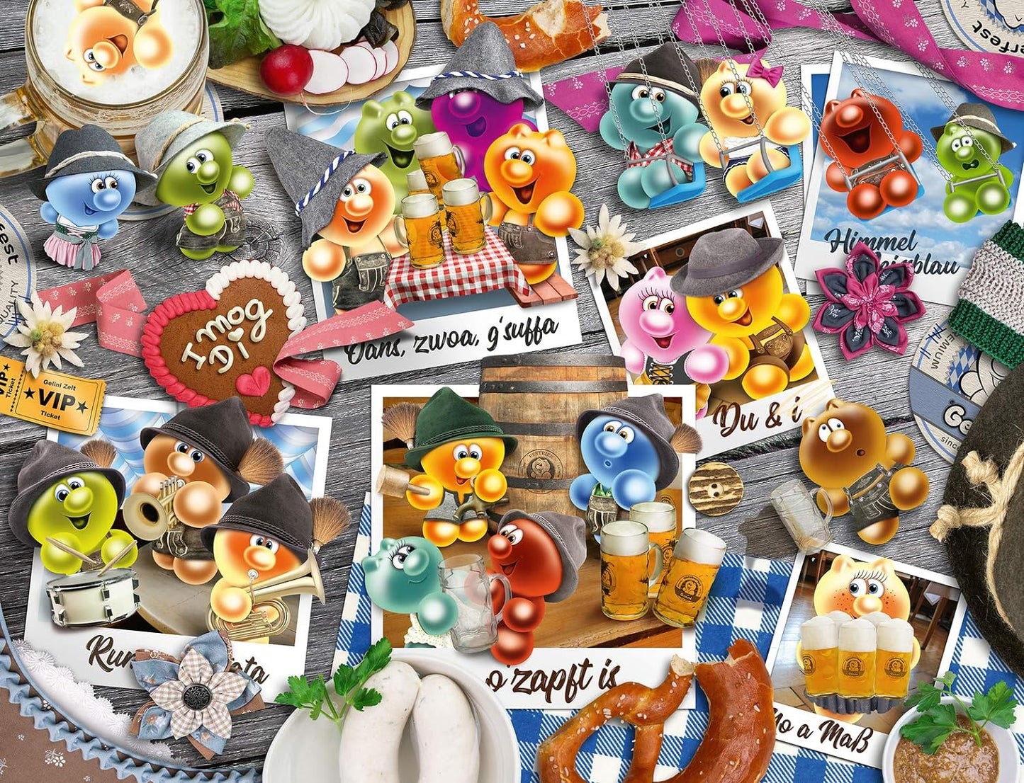 Gelini - Zselémanók az Oktoberfest - en Ravensburger 2000 darabos kirakó puzzle (RA - 16014) - puzzlegarden
