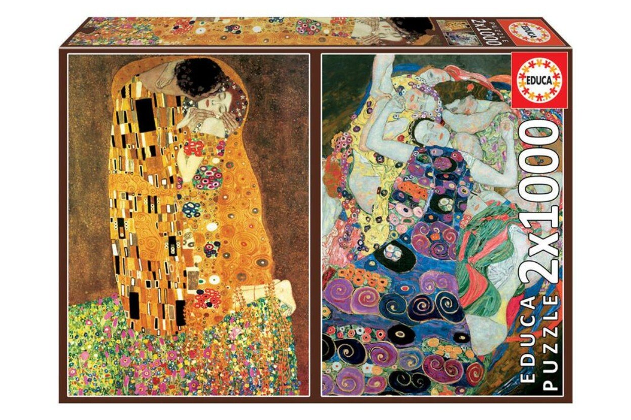 Gustav Klimt - A csók + A szűz 2x1000 Educa 2x1000 darabos kirakó puzzle (ED - 18488) - puzzlegarden