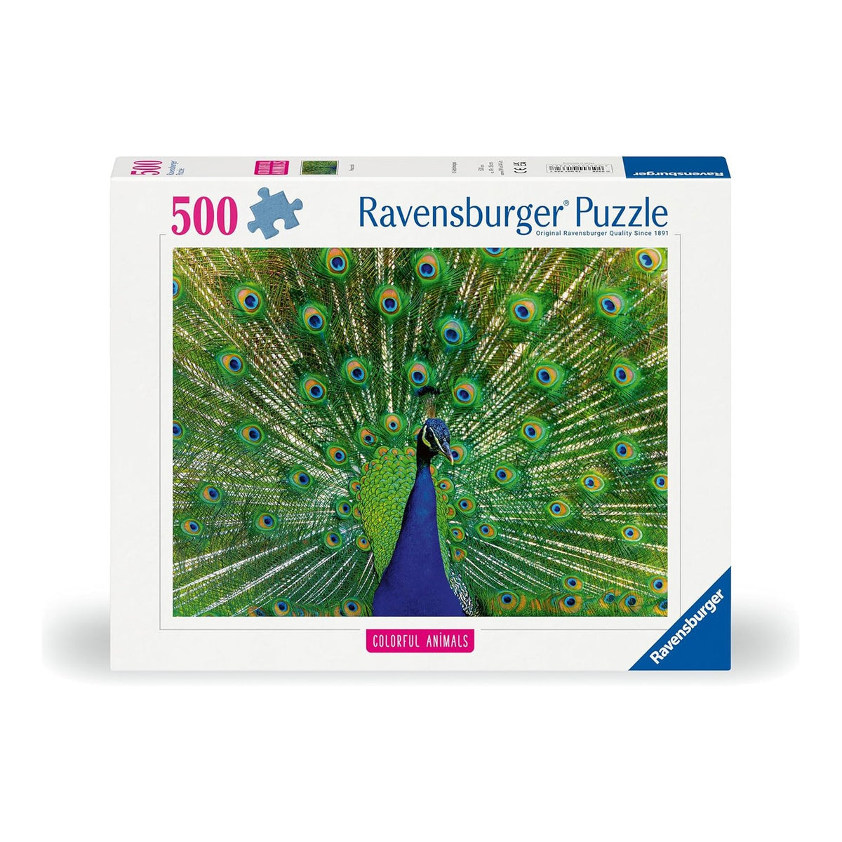 Gyönyörű állatok - Páva Ravensburger 500 darabos kirakó puzzle (RA-12001332) - puzzlegarden