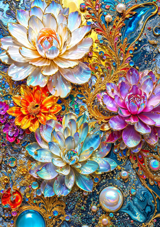 Gyöngyházfényű tavirózsák Enjoy 1000 darabos kirakó puzzle (EN - 2244) - puzzlegarden