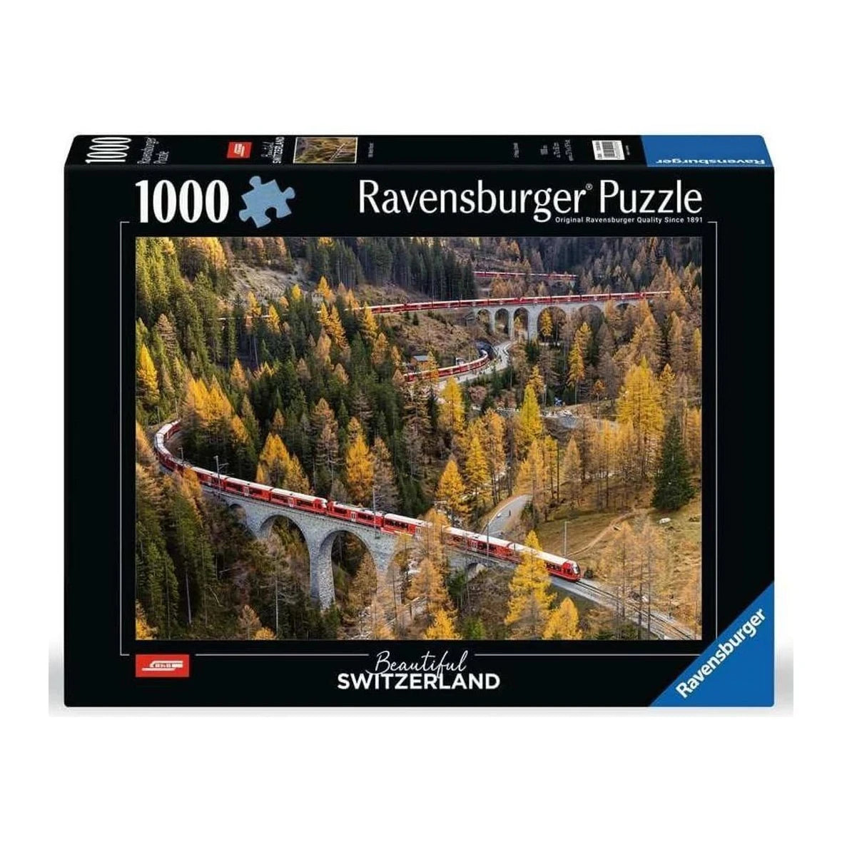 Gyönyörű Svájc – RhB világrekord - Végtelen vonat Ravensburger 1000 darabos kirakó puzzle (RA - 12000004) - puzzlegarden
