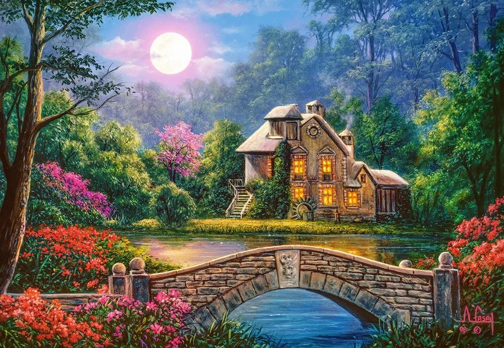 Házikó a Holdfénykertben Castorland 1000 darabos kirakó puzzle (C - 104208) - puzzlegarden