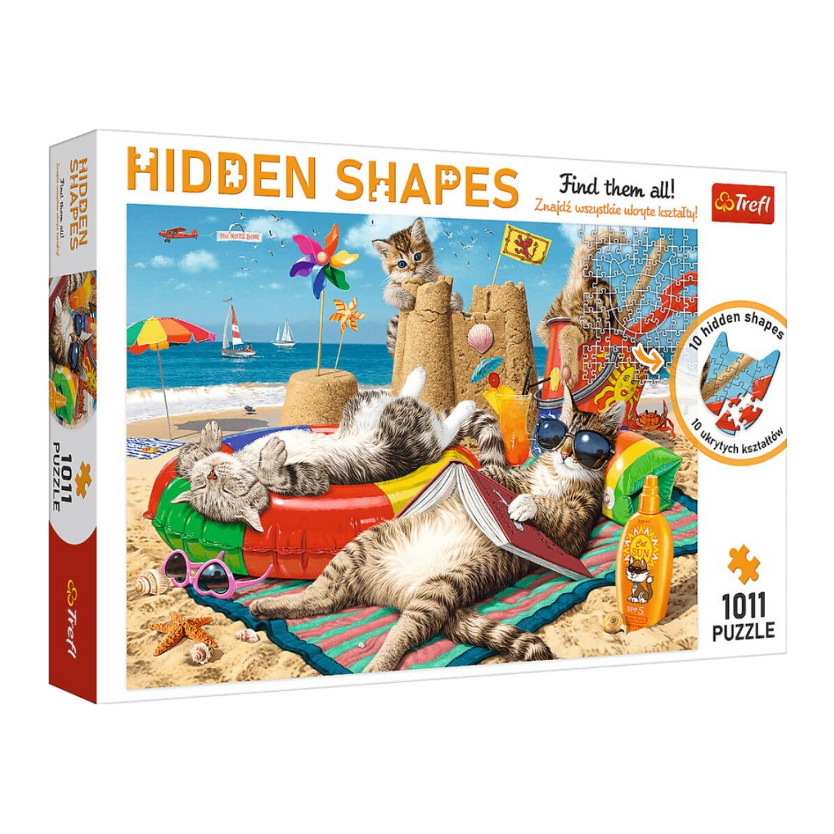 Hidden Shapes - Macskák vakációja Trefl 1011 darabos kirakó puzzle (TR-10674) - puzzlegarden