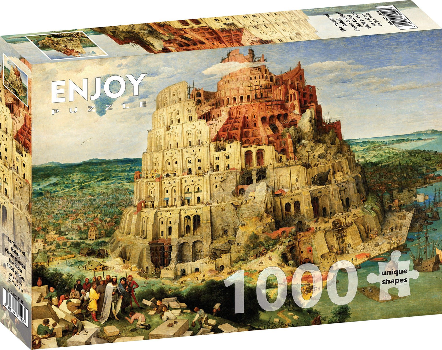 id. Pieter Bruegel - Bábel Tornya Enjoy 1000 darabos kirakó puzzle (EN - 1146) - puzzlegarden
