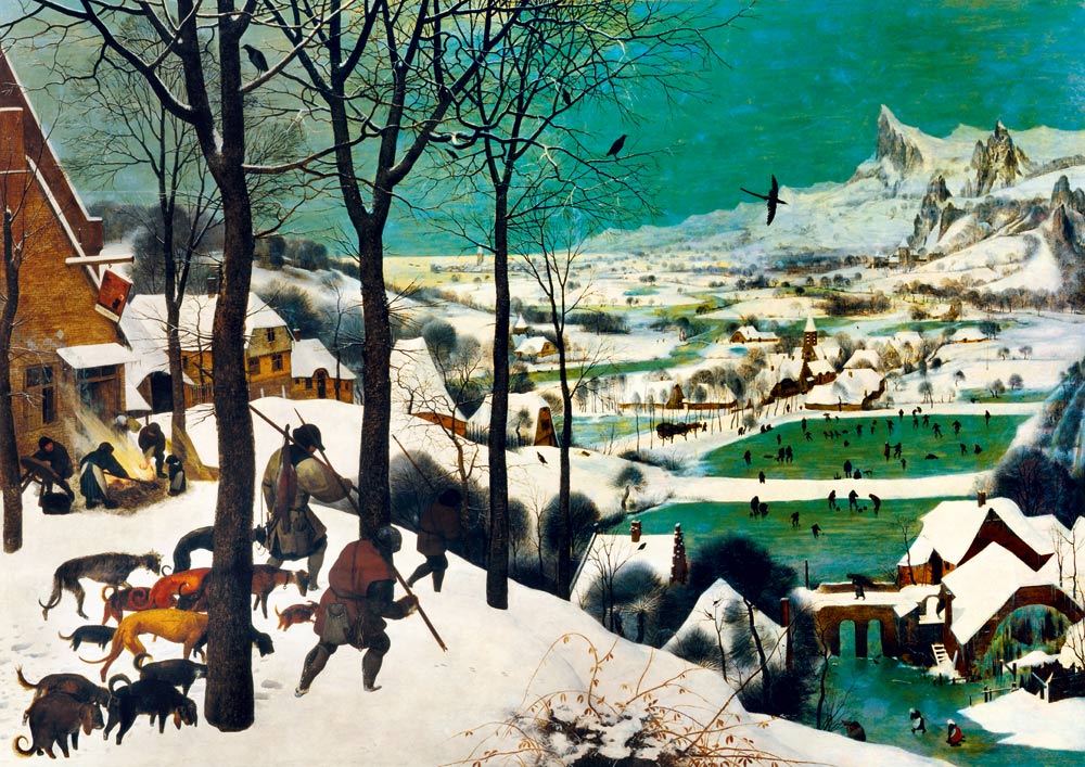 id. Pieter Bruegel - Vadászok a hóban Bluebird 1000 darabos kirakó puzzle (BB - 60029) - puzzlegarden