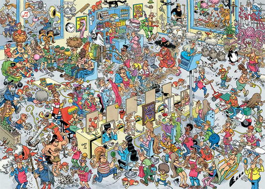 Jan van Haasteren – A fodrásznál Jumbo 1000 darabos kirakó puzzle (JU - 1110100611) - puzzlegarden